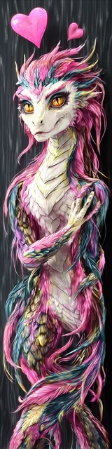 Free dragon bookmark featuring a flowing dragon with lots of hair